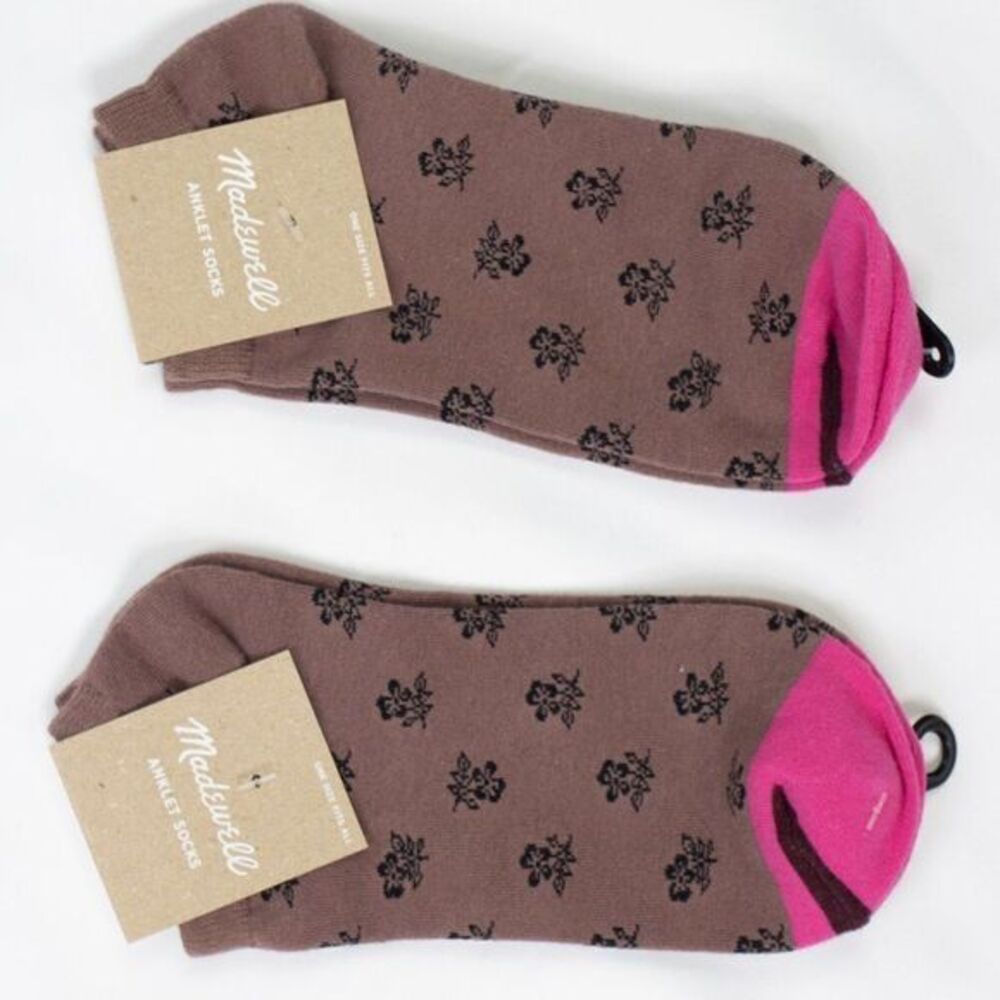 Two‎ pairs of Madewell socks, NWT, floral print.